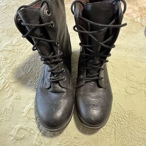 Black Lace-Up Women's Combat Boots